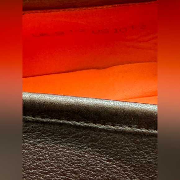 SANTONI BROWN PEBBLED LEATHER PENNY LOAFERS $1000 10.5 Moccasins Slip On Kiton - Picture 9 of 9